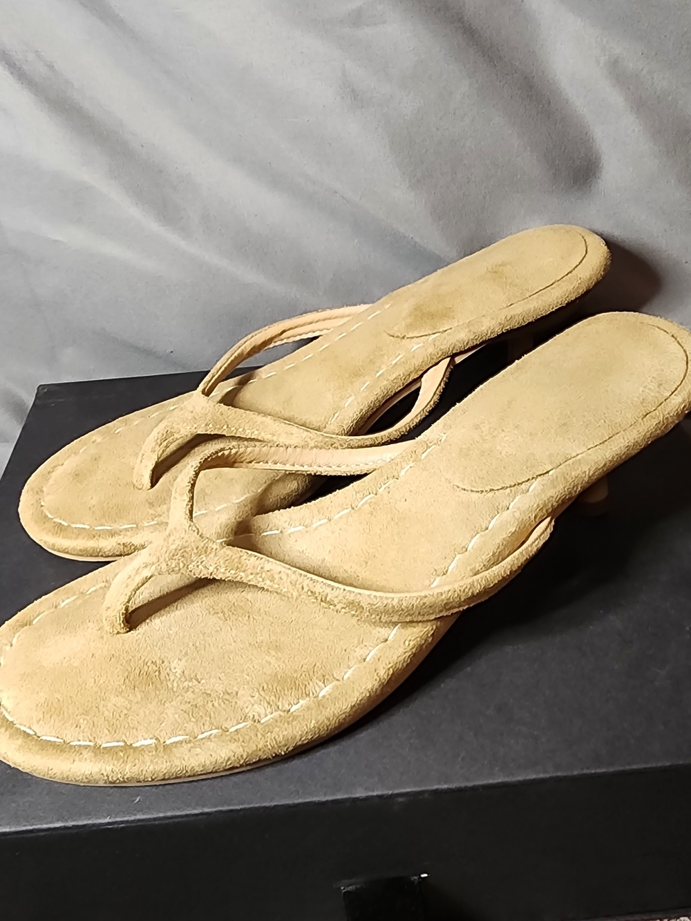 Women’s NWT Suede Tan Thong Sandals
